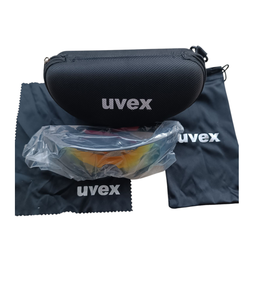 🌟 Uvex multikolorowe – stylowe okulary ochronne z lustrzanymi soczewkami! 😎