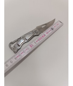 Mini nóż EDC składany z karabińczykiem – srebrny, lekki 🔪