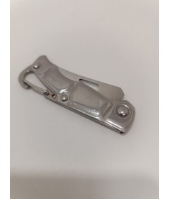 Mini nóż EDC składany z karabińczykiem – srebrny, lekki 🔪