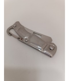 Mini nóż EDC składany z karabińczykiem – srebrny, lekki 🔪
