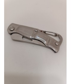 Mini nóż EDC składany z karabińczykiem – srebrny, lekki 🔪