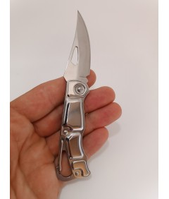 Mini nóż EDC składany z karabińczykiem – srebrny, lekki 🔪