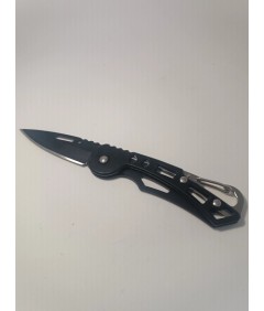 Nóż składany EDC 15 cm czarny z karabińczykiem | Outdoor