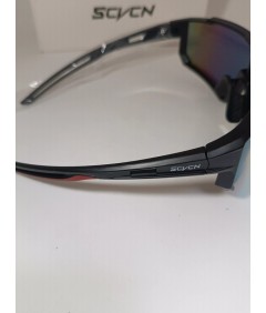 Okulary sportowe SCVCN – lustrzane, czarno-czerwone, unisex