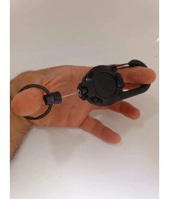 Brelok teleskopowy z karabińczykiem – czarny, linka 60 cm