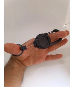 Brelok teleskopowy z karabińczykiem – czarny, linka 60 cm