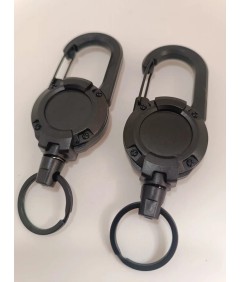 2x Brelok z linką i karabińczykiem – czarny, 60 cm, anti-lost