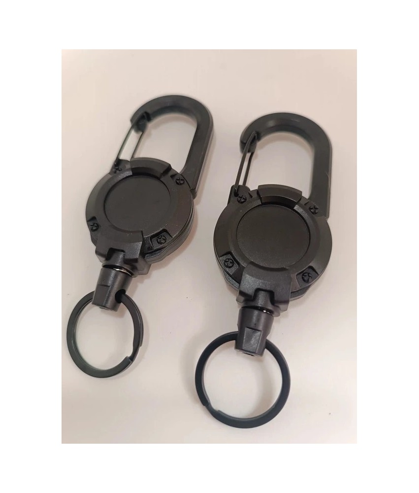 2x Brelok z linką i karabińczykiem – czarny, 60 cm, anti-lost