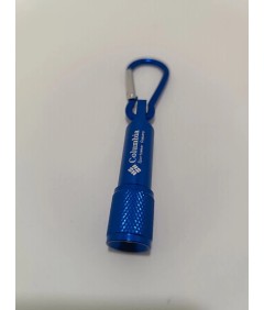 Mini latarka LED brelok – niebieska, kompaktowa, z bateriami