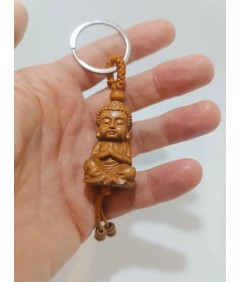 Drewniany brelok Budda mnich – amulet harmonii i spokoju 🌿
