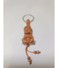 Drewniany brelok Budda mnich – amulet harmonii i spokoju 🌿