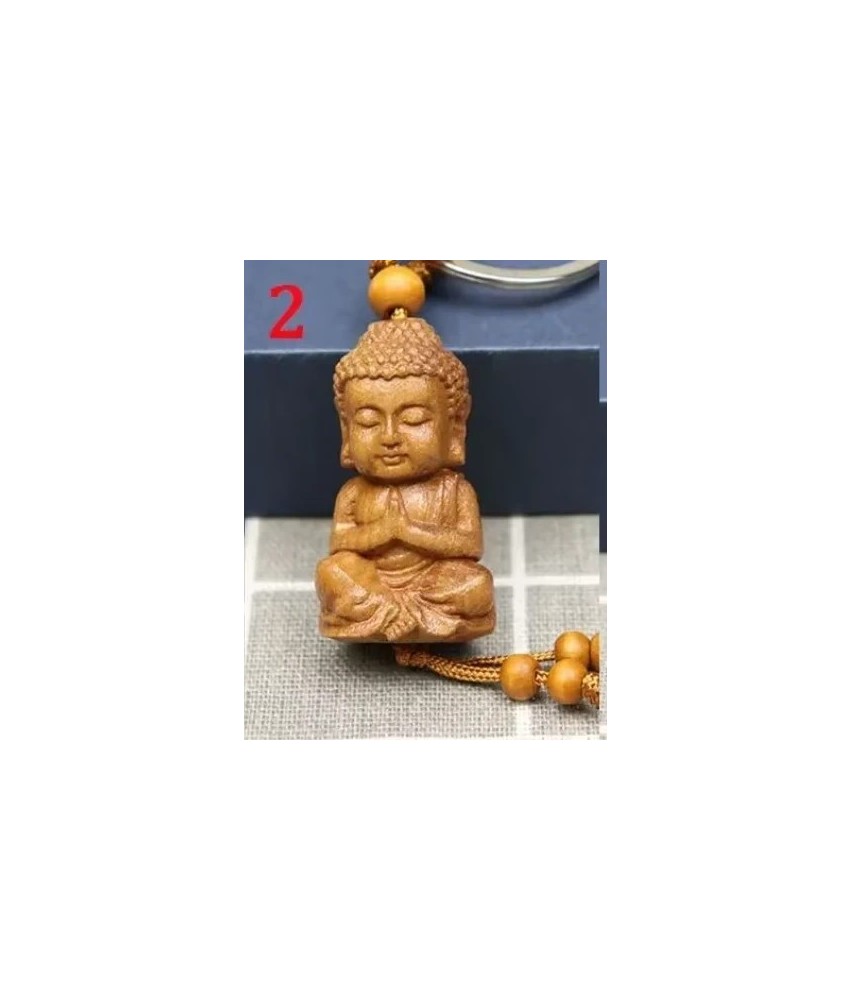 🪵 Drewniany brelok Budda mnich – naturalny amulet harmonii i spokoju 🌿