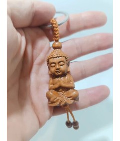 Drewniany brelok Budda mnich – amulet harmonii i spokoju 🌿