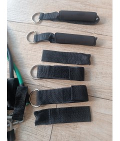 Zestaw gum fitness 5 sztuk z akcesoriami – różne opory 💪