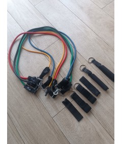 Zestaw gum fitness 5 sztuk z akcesoriami – różne opory 💪