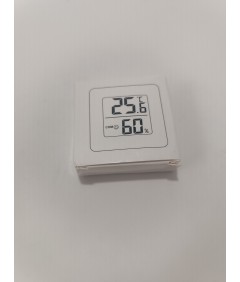 Mini termometr i higrometr LCD biały – 4,5 cm, pomiar temperatury i wi