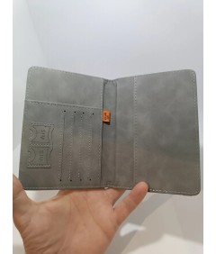 Szary portfel podróżny ze skóry PU – elegancki i kompaktowy