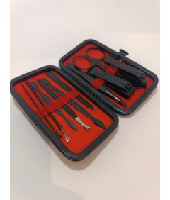 Zestaw do manicure i pedicure 10w1 – czarny karbon
