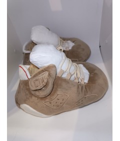 KicksKapcie beżowo-karmelowe kapcie sneakersy 35–44 antyslip