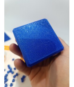 Pudełko prezentowe prank 3D niebiesko-złote unboxing 6×6×7,5 cm