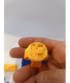 Pudełko prezentowe prank 3D niebiesko-złote unboxing 6×6×7,5 cm
