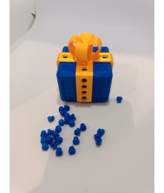 Pudełko prezentowe prank 3D 6×6×7,5 cm – niebiesko-złote unboxing