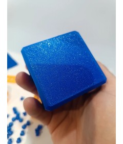 Pudełko prezentowe prank 3D 6×6×7,5 cm – niebiesko-złote unboxing